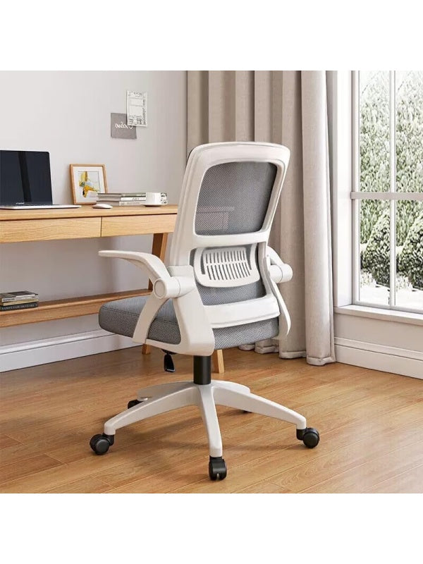 Silla Profesional de Oficina con Respaldo Alto de Malla Reposabrazos Regulables y Apoyo Lumbar Gris
