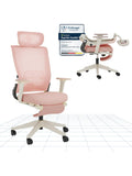 Silla Ergonomica Plegable para Oficina con Soporte Lumbar Reposabrazos Regulables y Reposacabezas Ajustable