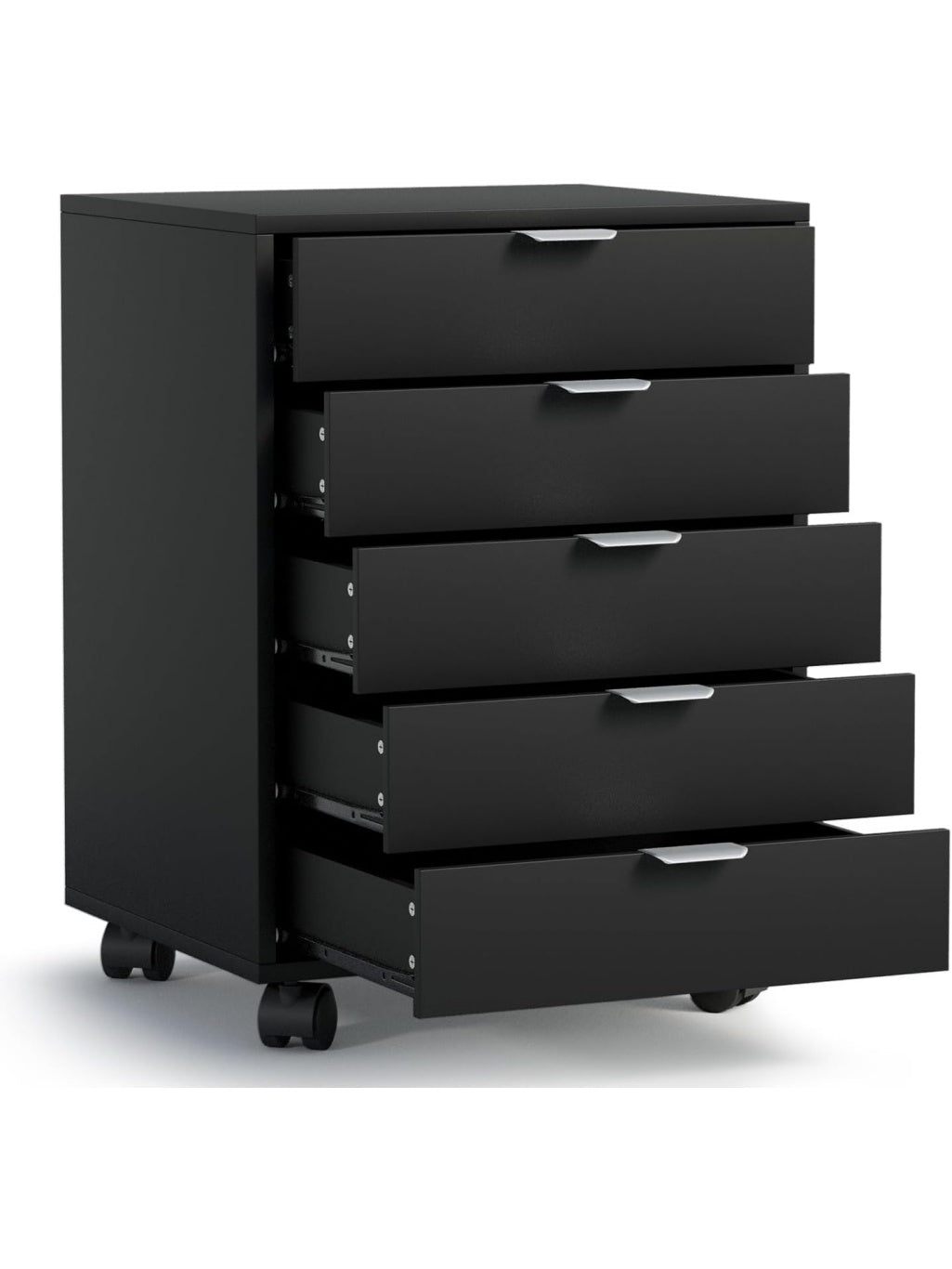 Mueble Archivador Movil con Ruedas y Cinco Cajones para Impresora, Documentos y Organizacion del Trabajo