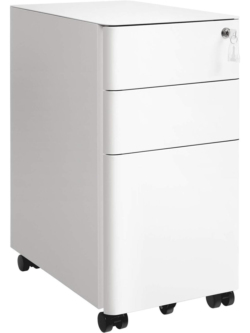Mueble archivador de oficina con ruedas cerradura y espacio para documentos y carpetas suspendidas