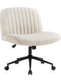 Silla de Oficina Giratoria sin Reposabrazos con Altura Regulable y Asiento Acolchado Tela