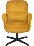 Sillon Giratorio de Escritorio con Altura Regulable Reposabrazos y Tapizado de Tela Amarillo