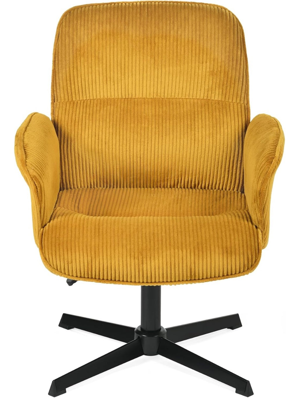 Sillon Giratorio de Escritorio con Altura Regulable Reposabrazos y Tapizado de Tela Amarillo