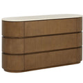 Mesa auxiliar para sofá Edmun, madera oscura
