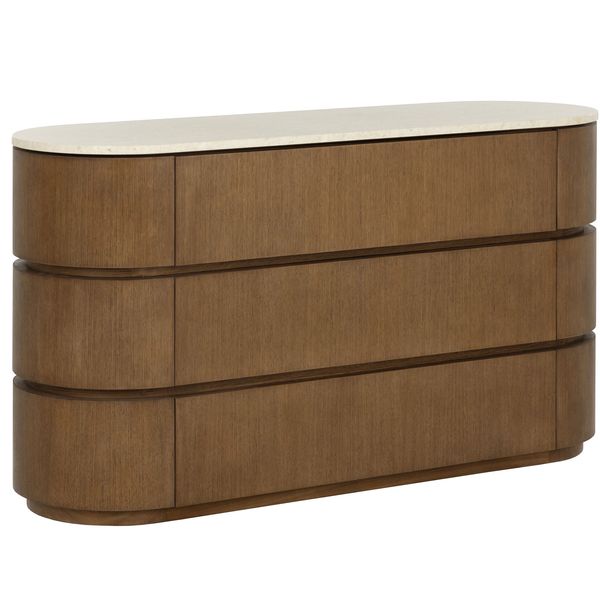 Mesa auxiliar para sofá Edmun, madera oscura