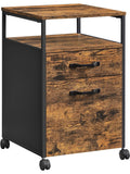 Cajonera Industrial con Ruedas, Dos Cajones y Compartimento Abierto para Oficina